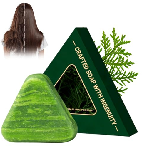 Nature Triangle Shampoo Bar, 2025 Neuest Festes Shampoo, Sanfte Reinigung Und Nährende, Pflege Für Frauen Und Männer, Nature Seven Green Soap Für Jeden Haar- Und Kopfhauttyp (1)