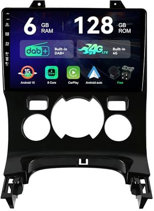 [6G+128G | Intégré Dab+ 4G] - MSD Autoradio pour Peugeot 3008 (2013-2018) | Android 15 GPS Navi Radio | Carplay Android Auto Volant Dual Band WiFi DSP | Caméra MIC | Octa-Core 2 Din 9 Pouce