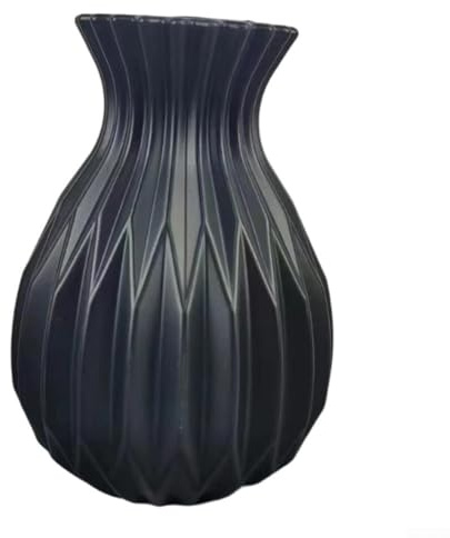 Auslaufsichere kleine Kunststoffvase mit unzerbrechlicher Konstruktion für Schreibtisch, Tischaufsätze und Pflanzendekoration (schwarz)
