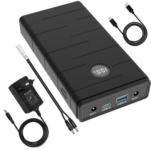 Talentcell 12V Lithium-Ionen-Akku, PD 45 W USB-C 18 W USB-A Tragbare Powerbank, 76,65 Wh DC 5 A Ausgang für Raspberry Pi5/LED-Streifen/CCTV-Kamera/Teleskop, Spectra-Pumpe, beheizte Jacken
