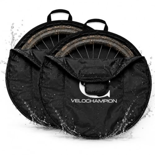VeloChampion Waterproof Nylon Bike Wheel Bag, Small 16-24, 2 Pack | Spare Bike Wheel Cover for Outdoor Bike Storage or Transport for BMX, Kids' Bikes & Folding Bike Wheels
