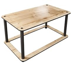 Hanah Home Modern Coffee Table, Oak Color, 70 x 38 x 42 cm | 100% MDF with Compressed Kraft Legs | Stylish Industrial Design for Living Room & Office