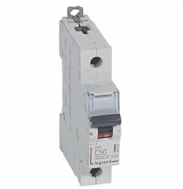407659 Disjoncteur Unipolaire 50a - 1p Courbe C - 6/10ka - à Vis - Legrand Dx3