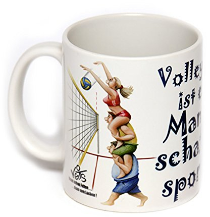 Veit's lustige Cartoon Keramik Tasse Becher Sport Volleyball Volleyball ist EIN Mannschaftssport!