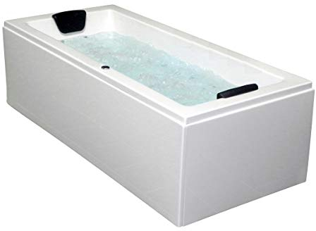 Supply24 since 2004 Whirlpool Badewanne Venedig – Made in Germany – Eckmontage (180x80 cm) – 6 Massagedüsen & Steuerknopf – ohne Armaturen – Spa Wanne für 2 Personen – Wellness Whirlpool für Zuhause
