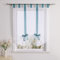 Olivia's Stylism Boutique Raffrollos mit Band Schlaufen Vorhänge Weiß Voile 1er-Pack H*B 140 * 80cm Blau
