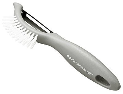 Rachael Ray Kitchen Tools and Gadgets Gemüseschäler mit Bürste – 3-in-1, Meersalzgrau