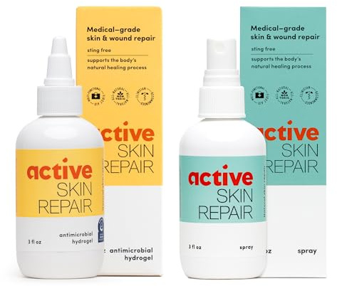 Active Skin Repair - First Aid Natural & Non-Toxic Healing Ointment & Antiseptic Spray for Minor Cuts, Wounds, Scrapes, Rashes, Sunburns, and Other Skin Irritations (Bundle, Combo, 3 oz Each)