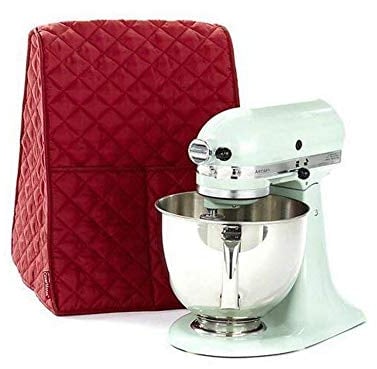 Large Size Stand Mixer Cover, Dustproof 4.5-6 Quart Kitchen Aid Organizer Bag, Mixer Covers Fits All Tilt Head & Bowl Lift Models for Kitchen Aid, Sunbeam, Cuisinart, Hamilton Beach Mixers (Red)