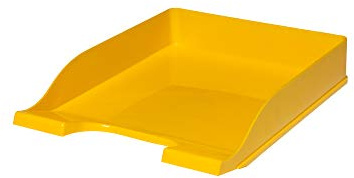 BANTEX Dokumentenablage, Schreibtischablage, Schreibtisch Organizer, Bürobedarf, Büromaterial, Briefablage für A4 Dokument, Briefkorb, Papier-Organizer, 6 Stück-Packung, GELB, 400050180
