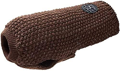 HUNTER Hundepullover FINJA, Farbe: braun, Warmer Strickpullover für kalte Tage, reflektierendes Garn für mehr Sichtbarkeit, weich & elastisch, komfortabel, waschbar bei 30°C, Größe: 65