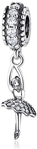 Charm Anhänger,Sterling Sliver Perlen Charme Ballett Tänzerin Mädchen Anhänger Charm Fit Armbänder & Armreifen Diy Frauen Schmuck