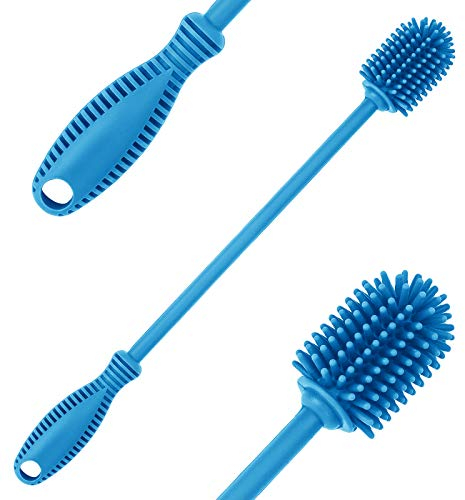 Flaschenbürste Silikon Baby,31cm Flaschen flaschenreiniger Brush isolierflasche babyflaschen bürste,Water Bottle Flasche Cleaner für trinkflasche Glas wasserflasche sportflasche thermoskanne(Blau)