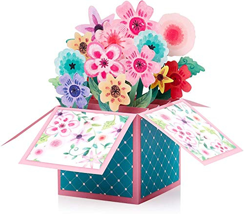 3D Pop up Grußkarte-Blumenstrauß Grußkarte, Geburtstagsgeschenk karten für Frauen, Mama, Grußkarte mit Umschlag & Blankokarte zum Jahrestag, Valentinstag, Muttertag, Dankeschön, Gute Besserung