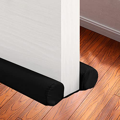 YOUXI Door Draft Stopper, Door Seal Strip for Exterior & Interior Doors, 32” to 38” Weather Stripping Noise Blocker Window Breeze Blocker, Dust-Proof, Winter-Proof, Block Light, Block Noise (Black)