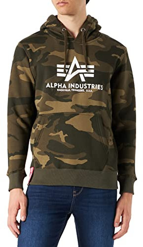 Alpha Industries Basic Hoody Camo Kapuzensweat für Herren Olive Camo