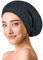 OLESILK Seide & Baumwolle Slouch Beanie Mütze Schlafhaube Seide Chemo Kopfbedeckung dünne leichte und weiche Laufmütze Strickmütze Unisex Jersey Sommermütze verstellbar für Damen & Herren, Holzkohle