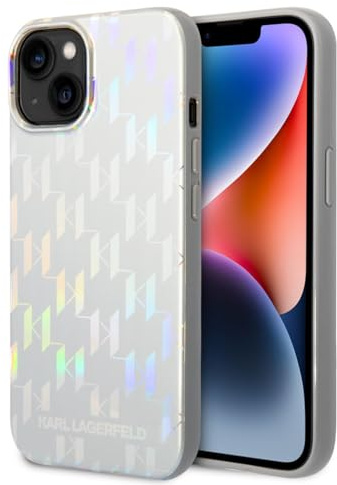 Karl Lagerfeld KLHCP14MLGMMSV3 hülle für iPhone 14 Plus 6,7 hardcase Silber/Silver Monogram Iridescent