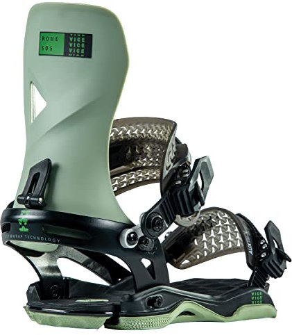 Rome Snowboards Herren Schraubstock Snowboardbindung – 2022/2023 Moos, Medium/Large