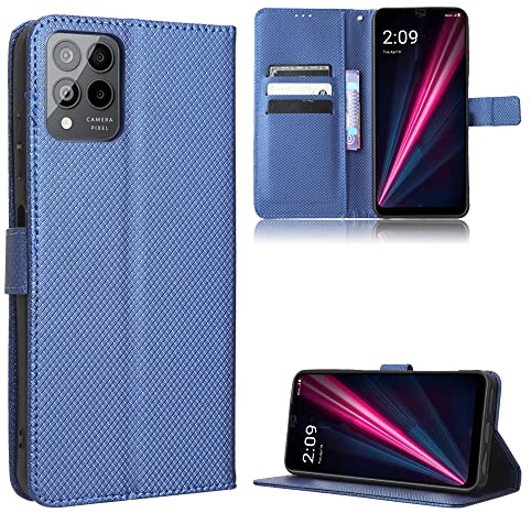 BAILI Lederhülle für T-Mobile T Phone Pro 5G/REVVL 6 Pro Hülle, Flip Case mit Kartenfach Stand, Diamant Tasche Cover Etui Handyhülle, Diamant05