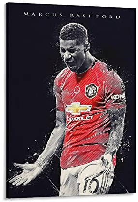 Ninainai Fußball-Legenden Marcus Rashford berühmter Fußballspieler, Leinwand, Wandkunst, Poster, dekorativ, modern, Heimdruck, Kunstwerke, Poster, 30 x 45 cm