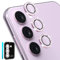 CloudValley [3 Pcs for Samsung Galaxy S24 / S23 / S23 Plus Camera Lens Protector, 9H Tempered Glass + Aluminum Alloy Metal Individual Lens Protective Ring for S24 /S23 / S23+ 5G 2023, GlitterPink