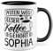 Tasse mit Spruch personalisiert - Pfoten weg! Dieser Kaffee gehört eigener Name - Kaffeetasse personalisieren, lustiger Spruch Geschenkidee Kaffeeliebhaber Becher (Weiß & Schwarz)