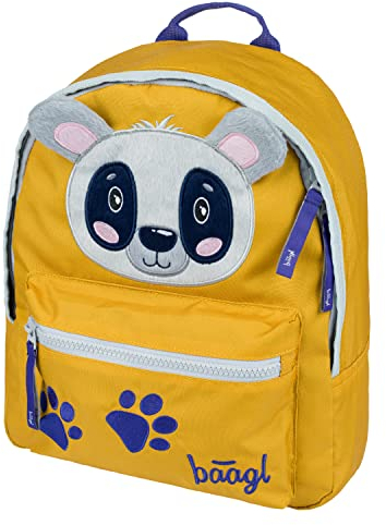 Baagl Kindergartenrucksack Jungen Mädchen, Kindergarten Rucksack Kinder, Kleiner Baby Rucksack, Kinderrucksack mit Brustgurt (Waschbär)