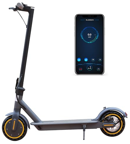 AOVOPRO Monopattino Elettrico, Motore da 350W, Autonomia di 30-35 km, Velocità Massima 25 km/h, 3 Impostazioni di Velocità, Controllo App (AV01-350W-10.5AH-35km)