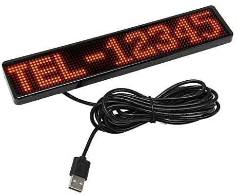 Panneau de Matrice LED, Affichage de Panneau LED pour Voiture Panneau LED à Défilement Programmable Super Lumineux, Application Bluetooth Animation de Motif de Texte personnalisé