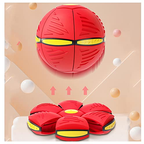 Pet Toy Flying Saucer Ball, Frisbee Ball Kreative Dekomprimierung Hunde Frisbee, Langlebige HundebäLle FüR Kleine MittelgroßE Hunde,Red-1PC