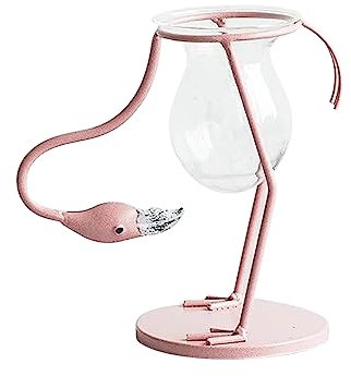 BEIJIALY Flamingo-Hydrokultur-Vase, Rosa Desktop-Glas-Pflanzgefäß, Hydrokultur-Vasen, Anzuchtstationen, Vase, Terrarium, Blumentopf, Tischdekoration für Hydrokultur-Pflanzen zu Hause(C)