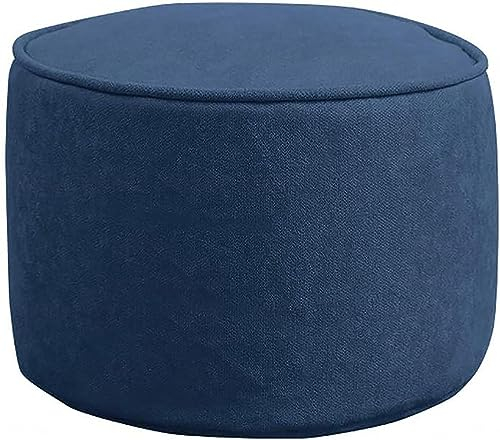 NURCIX Runde Pouf Fuß Hocker Ottoman, abnehmbare waschbar Bohnensack Ottoman Pouf Abdeckungen für Wohnzimmer Schlafzimmer Pouf Fußstühle,Navy-40x30x30cm(16x12x12inch)