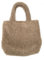 FASHION YOU WANT Umhängetaschen für Damen, Plüsch-Tasche, Achseltaschen, Tote Bag Kunstfell Teddyfell Shopper Schultertasche Einkaufstasche, weiches Fell, Handtasche (schlamm)