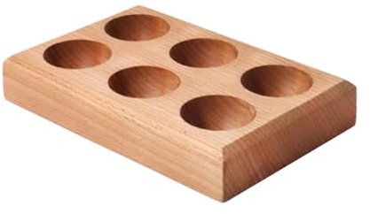 Folpus Wood Egg Holder Egg Organizer Rack Portable Desserts Egg Storage Tray Wooden Egg Tray for Kitchen Restaurant Refrigerator, 6 grids