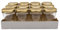 Pack 12 Botes,frascos,tarros,envases de cristal con tapa/cerradura,ideal para almacenaje de comida,conserva,frutas y verduras.Diferentes tamaños y colores. (Dorado, 212ml)
