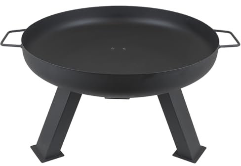 Master Grill&Party Brasero de 60 cm de diamètre, bol en métal en acier avec poignées et 3 pieds amovibles