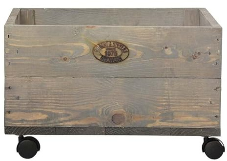 Esschert Design | Pflanzkasten auf Rollen | Holz | S | 39x36x25 cm