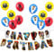 Skibidi Toilet Birthday Decorations Toilet Party Pack,1pcs Happy Birthday Figure Cameraman Titan Speakerman Woofer Man Banner and 12pcs 12inch Balloons for Kids Game Party Decorations