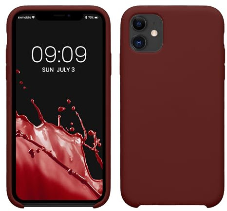 kwmobile Hülle kompatibel mit Apple iPhone 11 Hülle - Silikon Handy Case - Handyhülle weiche Oberfläche - kabelloses Laden - Tawny Red