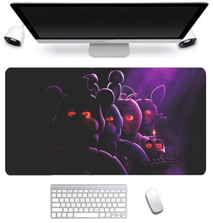AIPILEI FNAF Tapis de souris en caoutchouc antidérapant avec impression 3D pour ordinateur de bureau 300 x 800 mm (type 5, 30 x 80 cm)