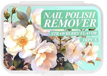 30PCS Nail Varnish Remover Pads - Natural Ingredients Nail Polish Remover - Lint Free Wipes Nail Pads in Box Travel Easy Carry - Flower Flavor Nail Wipes for Nail Polish (Gardenia)