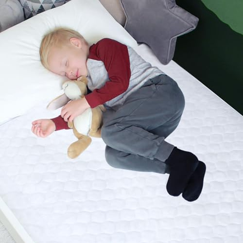 Hygge Sheets® Bettunterlage wasserdicht für Kinder | passend für Baby- & Kinderbett bis 90 cm Breite | Atmungsaktive, waschbare Matratzenauflage bei Inkontinenz | 2er-Pack Weiß
