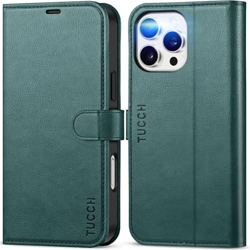 TUCCH Case for iPhone 16 Pro Max (6.9) 2024 5G, Magnetic PU Leather Wallet Protective Folding Stand Flip Folio Cover with[RFID Blocking] Credit Card Holders[Kickstand][Shockproof TPU], Teal Blue