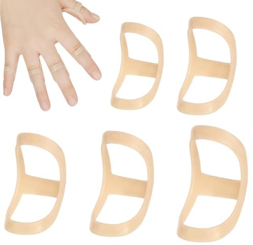 Rixotix 5 Stück Fingerschiene, Fingerschutz Ovale Fingerschiene Kunststoff wasserdicht Mallet-Finger Splint für Schlegelfinge, Arthritis Finger, Fingergelenkschutz, Mallet-Fingerschiene (6,7,8,9,10)