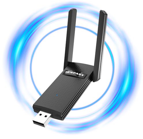 NEWFAST AC1300 USB Wifi Dongle for pc 2.4/5GHz USB Wifi Adapter 802.11ac Computer Internet Wireless Adapter for Desktop Support Windows 11/10/8/8.1, MAC, WPA3, MU-MIMO