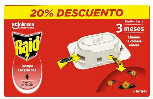 Raid Cebos Anticucarachas, Trampa para Eliminar Cucarachas y Huevos, 1Unidad