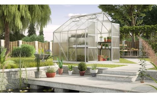Vitavia Gewächshaus Uranus 6700, Aluminium eloxiert, 6,7 m², 6 mm HKP | Wetterfestes & stabiles Treibhaus | Perfekt für Gemüse & Pflanzen | Robust & langlebig