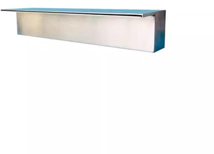 Fontaines murales d'extérieur, déversoir rectangulaire en acier inoxydable 304 avec plateforme d'écoulement d'eau plus large, fontaines pour jardin, étang à carpes koï, patio, piscine(40cm)