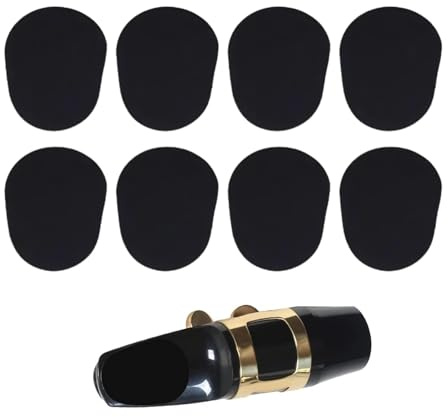 Mundstückpolster für Alt- und Tenorsaxophon sowie Klarinetten, Ovale Gummi-0.8mm Alt-Tenor-Saxophon-Klarinette-Mundstück-Kissen, Pads in Schwarz, für Anfänger und Profis,saxophon zubehör (8 Pack)